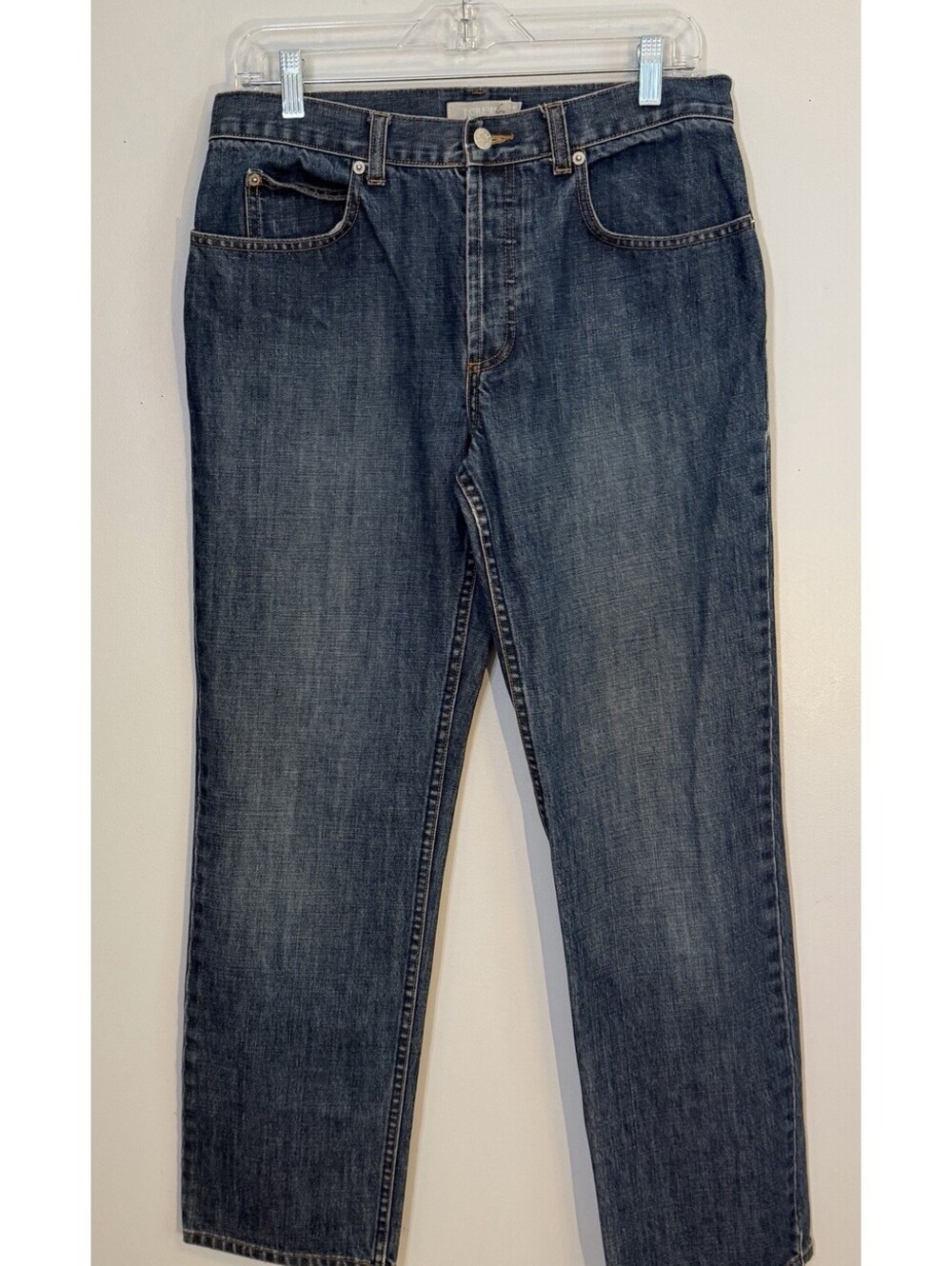 J Crew Women’s Straight Leg Jeans Sz 10 Med Wash Mid Rise Denim Button Fly EUC
